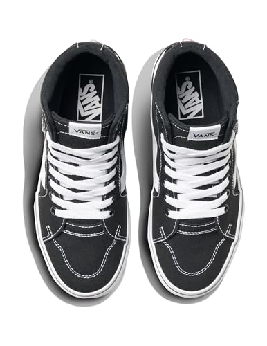 Vans Women's Filmore Hi Shoe | High Top Sneakers for Fashion & Casual Everyday Wear, (Canvas) Black/White, 7