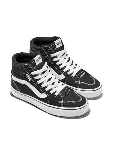 Vans Women's Filmore Hi Shoe | High Top Sneakers for Fashion & Casual Everyday Wear, (Canvas) Black/White, 7