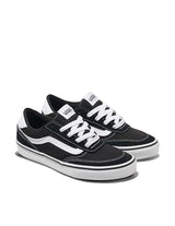 Vans Women's Brooklyn LS Shoe | Low-Top Sneakers for Everyday Wear, Walking, Work & Fashion, Black/White, 8