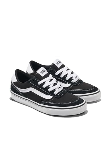 Vans Women's Brooklyn LS Shoe | Low-Top Sneakers for Everyday Wear, Walking, Work & Fashion, Black/White, 8