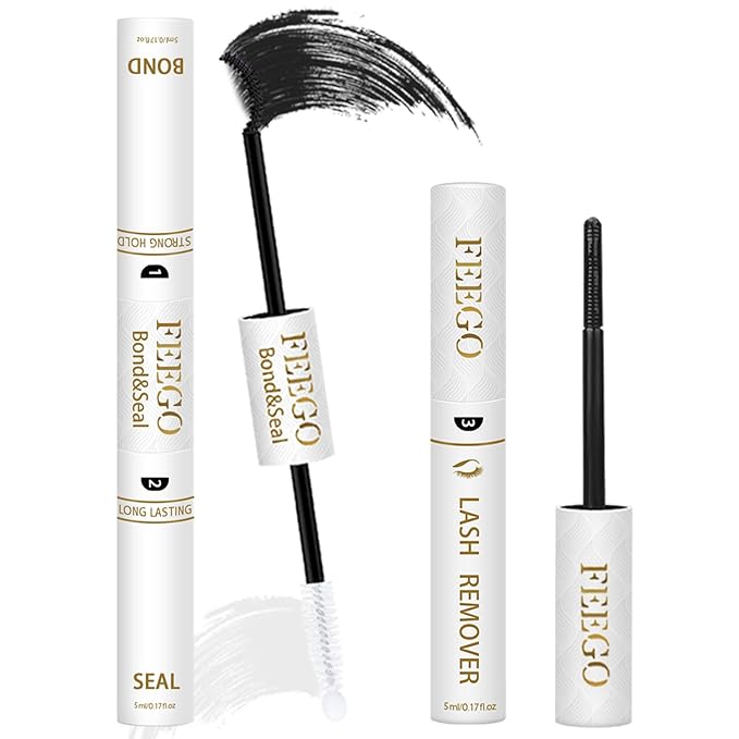 FEEGO Natural Lash Extension Kit 168Pcs Lash Clusters Kit Wispy Eyelash Extensions Individual Lashes Extensions with Bond and Seal Lash Glue and Eyelash Extension Tweezers DIY (Mix Match Styles)