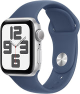 Apple Watch SE (2nd Gen) [GPS 40mm] Smartwatch with Starlight Aluminum Case with Lake Green Sport Loop One Size. Fitness and Sleep Trackers, Crash Detection, Heart Rate Monitor, Carbon Neutral