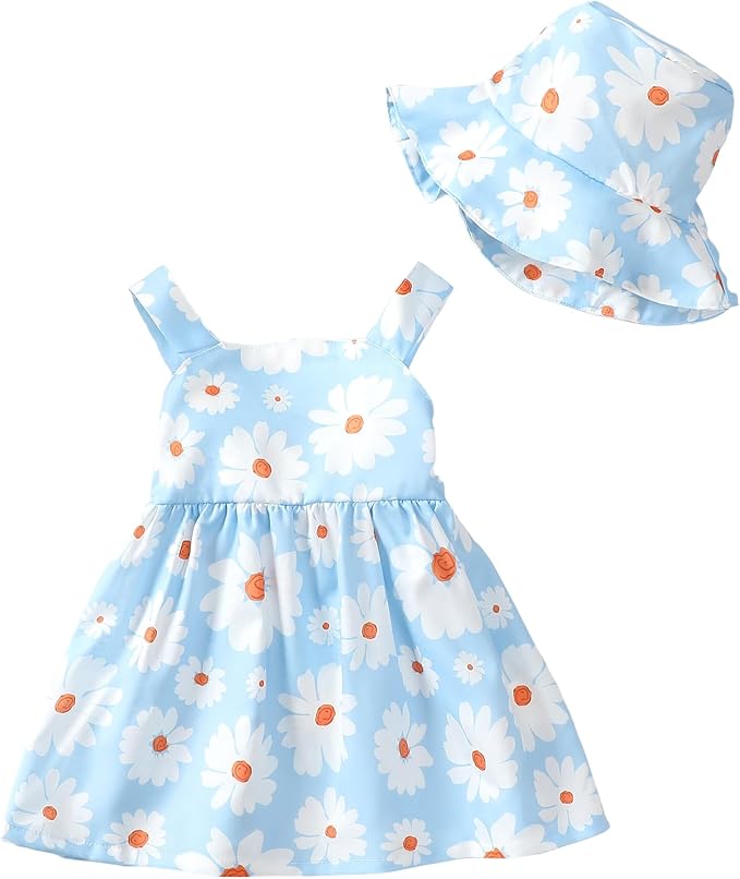 Toddler Girl Dress Baby Girl Summer Clothes Yellow Sleeveless Dresses Casual Boho Halter Sundress Toddler Outfits 18-24 Month Girl Clothing