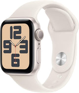 Apple Watch SE (2nd Gen) [GPS 40mm] Smartwatch with Starlight Aluminum Case with Lake Green Sport Loop One Size. Fitness and Sleep Trackers, Crash Detection, Heart Rate Monitor, Carbon Neutral