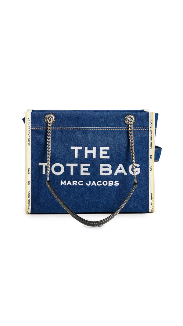 Marc Jacobs The Denim Chain Medium Tote Bag, Dark Wash