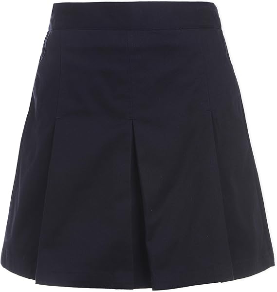 Nautica Girl's School Uniform Pleated Pull-on Scooter Skirt With Undershorts, Knit Waistband, Navy, 5
