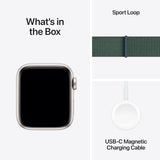 Apple Watch SE (2nd Gen) [GPS 40mm] Smartwatch with Starlight Aluminum Case with Lake Green Sport Loop One Size. Fitness and Sleep Trackers, Crash Detection, Heart Rate Monitor, Carbon Neutral