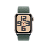 Apple Watch SE (2nd Gen) [GPS 40mm] Smartwatch with Starlight Aluminum Case with Lake Green Sport Loop One Size. Fitness and Sleep Trackers, Crash Detection, Heart Rate Monitor, Carbon Neutral