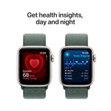 Apple Watch SE (2nd Gen) [GPS 40mm] Smartwatch with Starlight Aluminum Case with Lake Green Sport Loop One Size. Fitness and Sleep Trackers, Crash Detection, Heart Rate Monitor, Carbon Neutral