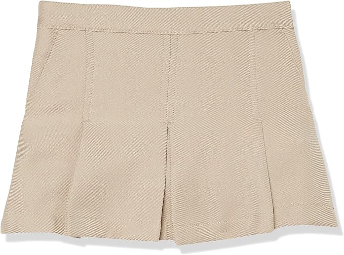 Nautica Girl's School Uniform Pleated Pull-on Scooter Skirt With Undershorts, Knit Waistband, Navy, 5