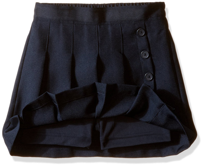 Nautica Girl's School Uniform Pleated Pull-on Scooter Skirt With Undershorts, Knit Waistband, Navy, 5