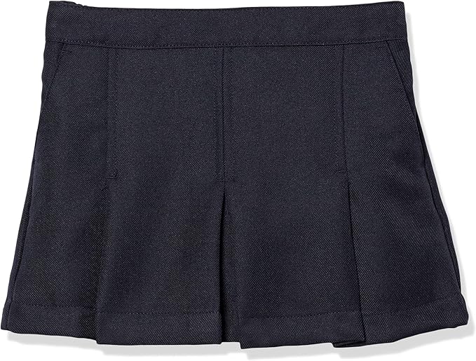 Nautica Girl's School Uniform Pleated Pull-on Scooter Skirt With Undershorts, Knit Waistband, Navy, 5