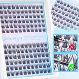 Geeneiya Wispy Lash Clusters Kit Natural Eyelash Clusters Kit 10-12MM DIY Lash Extension Kit C Curl Eyelash Extension Kit Short Individual Lashes with Lash Bond and Seal for Beginners